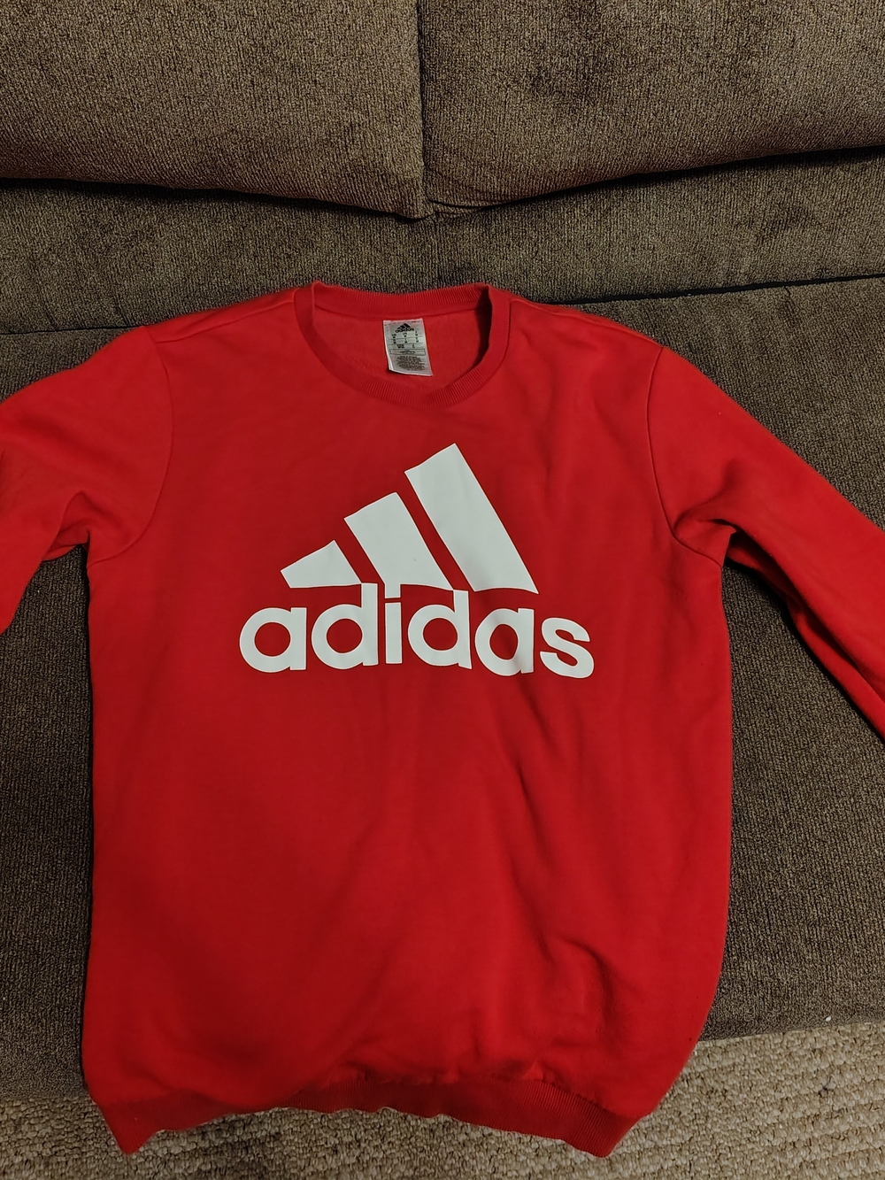 Women's Adidas Red Sweatshirt with White Logo For Sale!